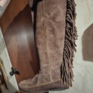 Fringe tall summer mukluks